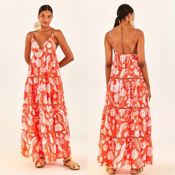 FARM Rio Orange Jungle Maxi Dress - Picture 2 of 4